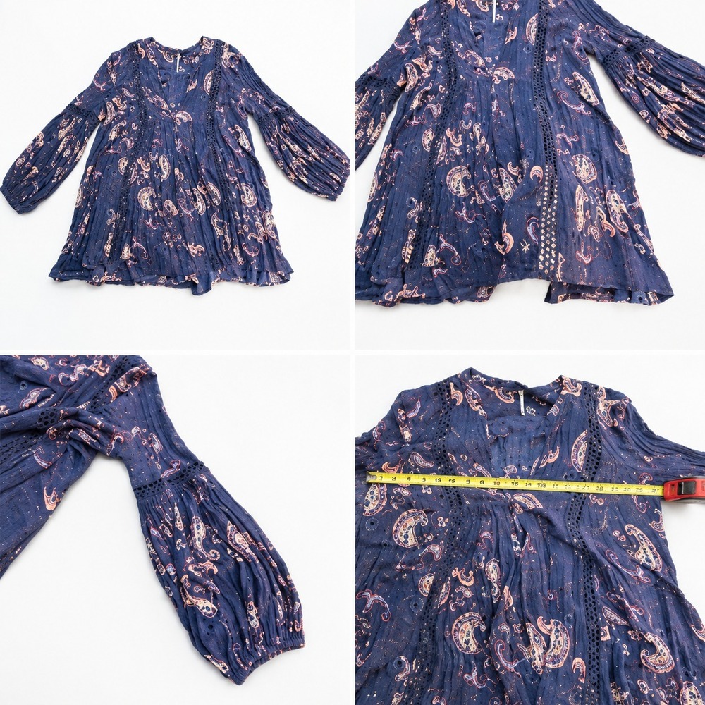Free People Blouse Women's Small Paisley Print Tunic